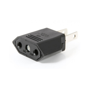 Adaptador Electrico Enchufe Tomacorriente Europeo A Americano Sin Tierra. Nema 1-15P. 6A-220Volt. 60Hz.