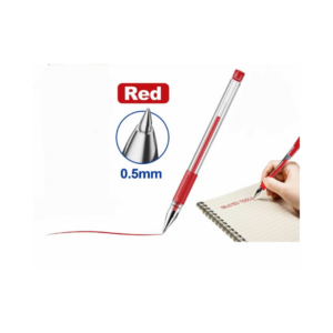 Bolígrafo De Gel Punta 0.5Mm Rojo. 1 Pza. Agarre Cómodo. Pluma Gel.