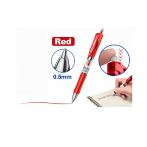 Bolígrafo De Gel Punta 0.5Mm Retráctil Rojo. 1 Pza. Agarre Cómodo. Pluma Gel.